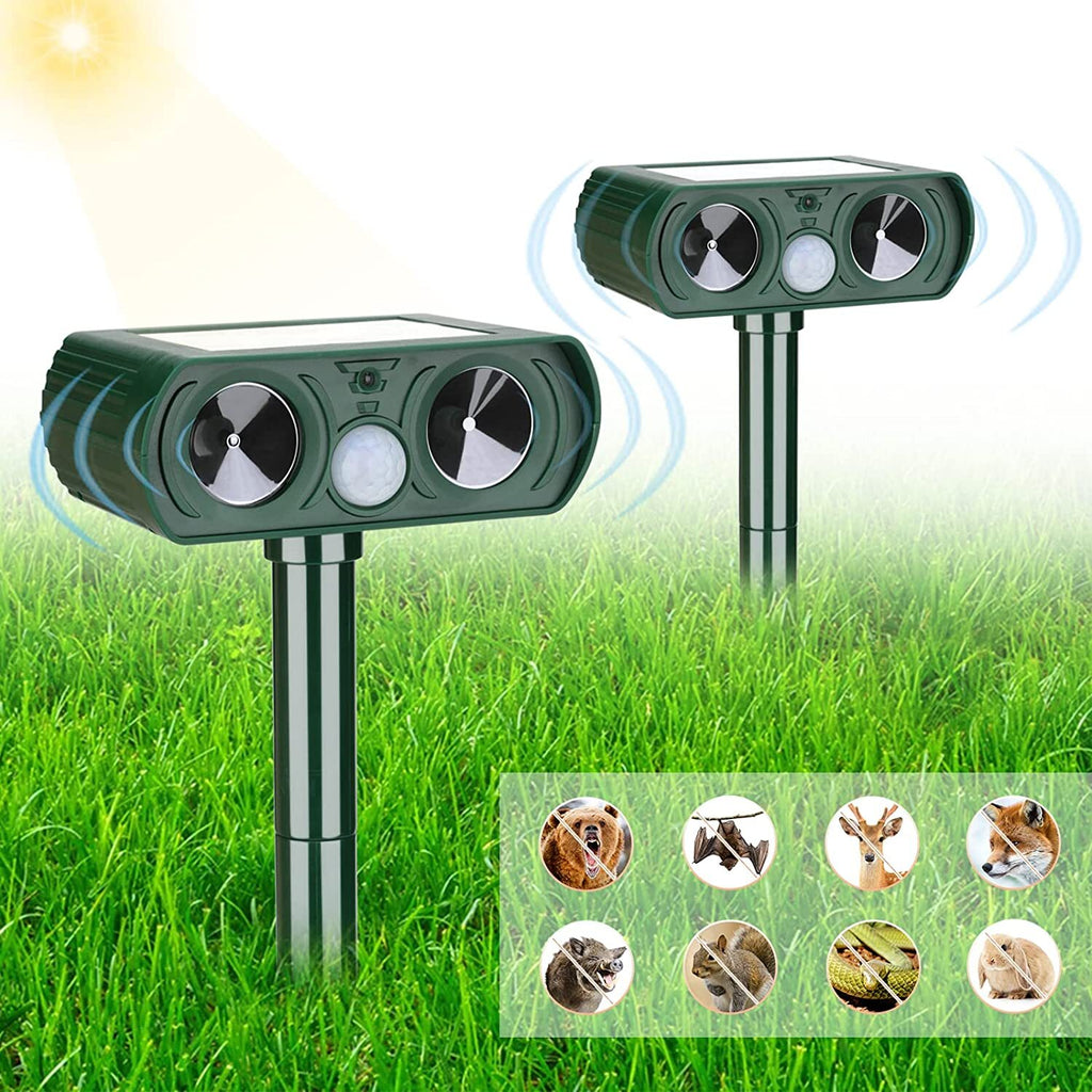 1x Ultrasonic Solar Cat Dog Reperlent Fox Pest Scarer Repeller Garden