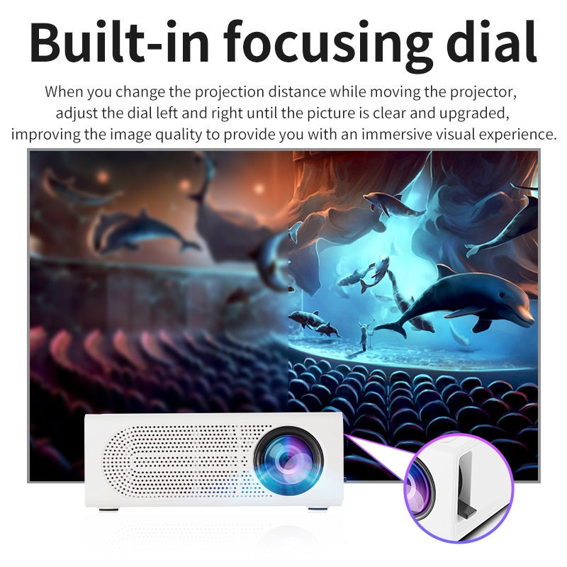 Mini projecteur portable filé même écran avec support de téléphone mobile