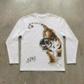 T-shirt à manches longues à motifs de tigre effrayant et drôle