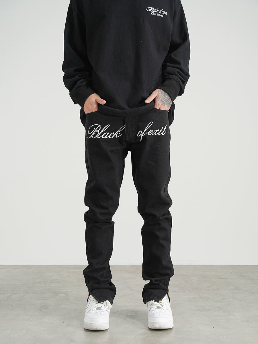 National Trendy Street Broderie rétro Jeans fente