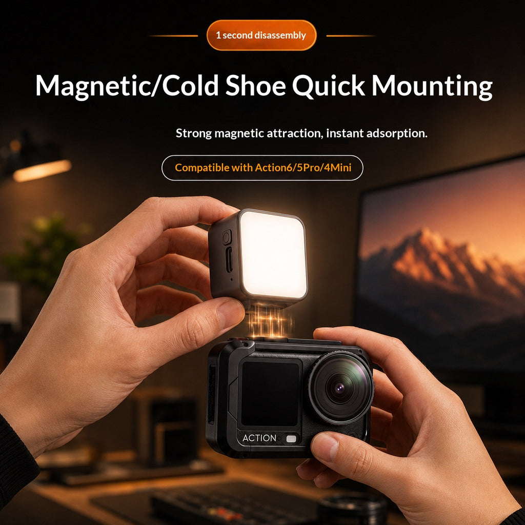 Adjustable Cold Shoe Magnetic Mount for Action Cameras