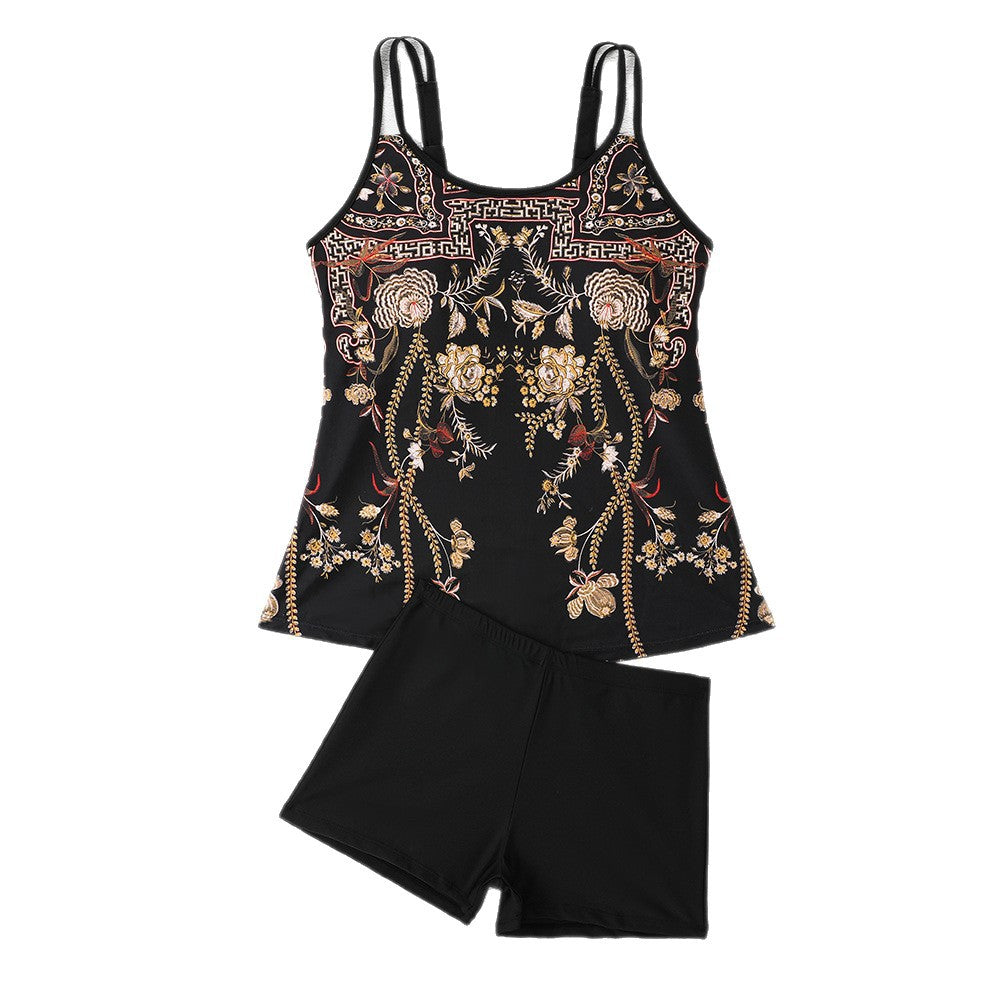 Maillot de bain de style boxeur à taille ajustée