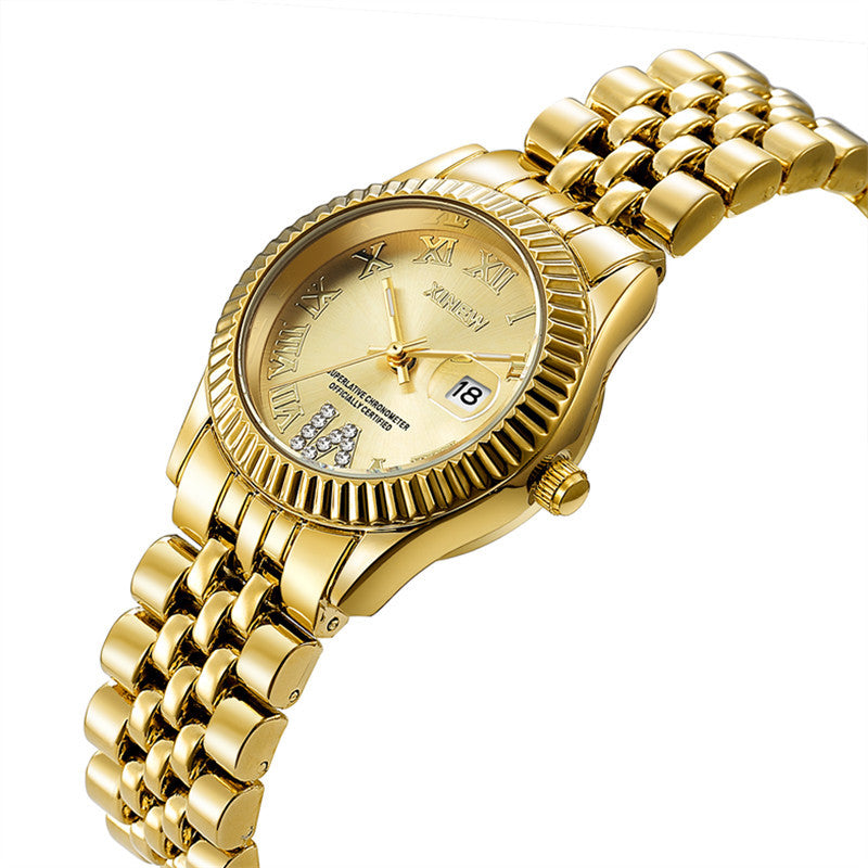 Ceinture d'alliage occasionnel de mode pour enfants Calendrier Montre Quartz
