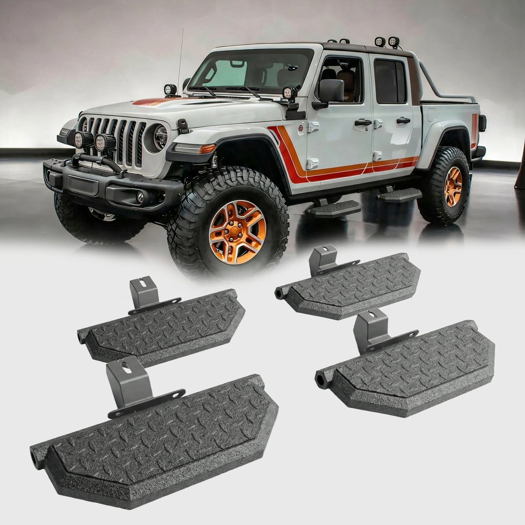 Planches de course pour 2018-2025Jeep Wrangler JL / 20-26 Jeep Gladiator JT 4 Portes