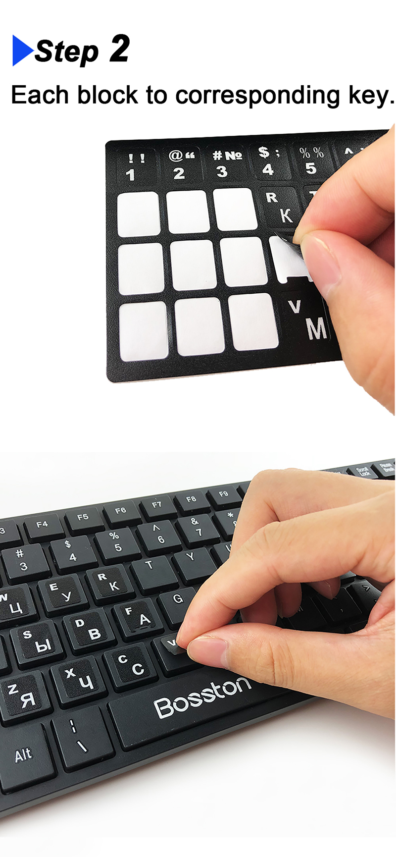 Stickers clavier de carnet Stickers clavier russe