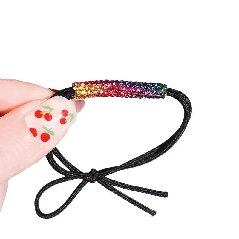 Femme Poneytail Coiffure Anneau Cristal Accessoires de cheveux demi cheveux élastique Diamond