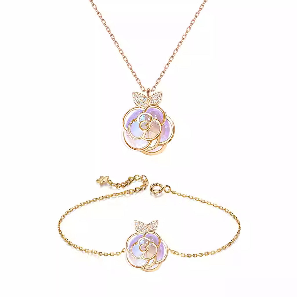 Camellia Advanced Design Niche délicate collier de collier de fleur Bracelet
