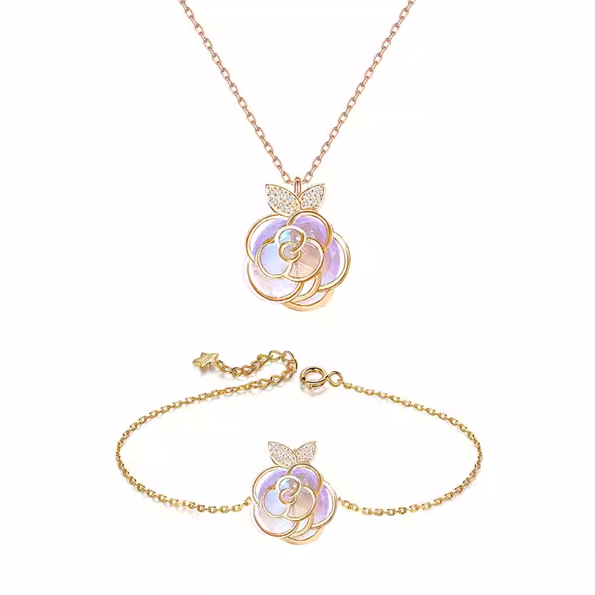 Camellia Advanced Design Niche délicate collier de collier de fleur Bracelet