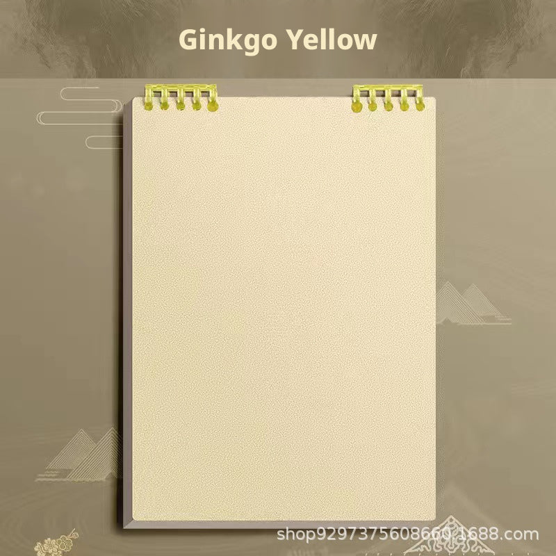 Notebook-A5 ligne horizontale 60 feuilles-Ginkgo jaune copie-Nude-SHEIN transfrontalière