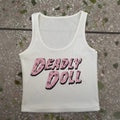 Été Mode Sexy Letter-print U-neck Camisole Top