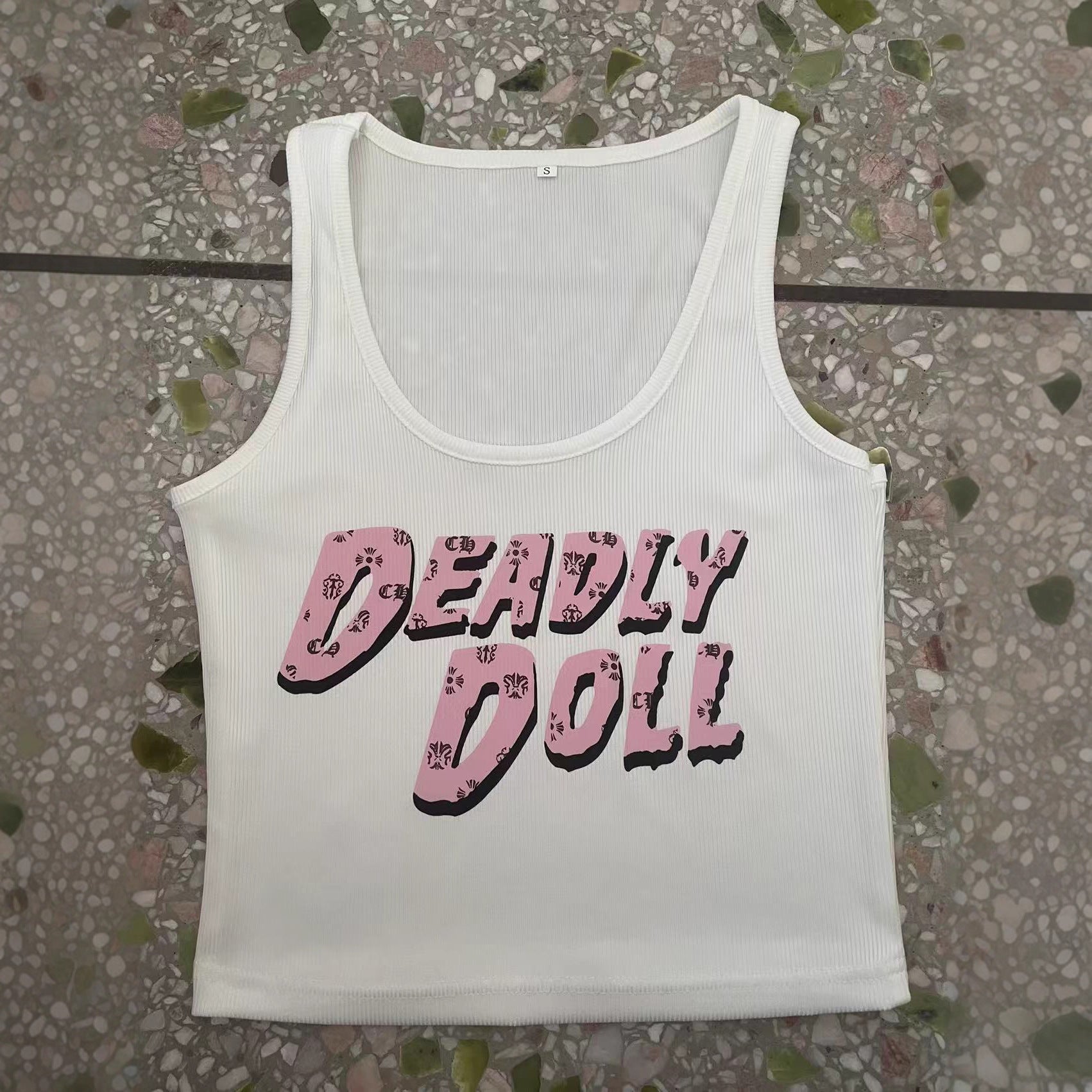 Été Mode Sexy Letter-print U-neck Camisole Top