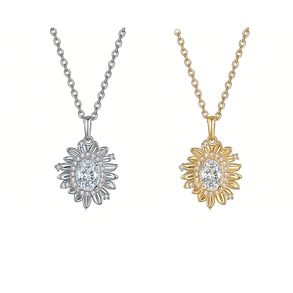 S925 Argent Sterling 5x7mm Oval Moissanite D Collier Aisy 45cm D Couleur VVS1 Or platine