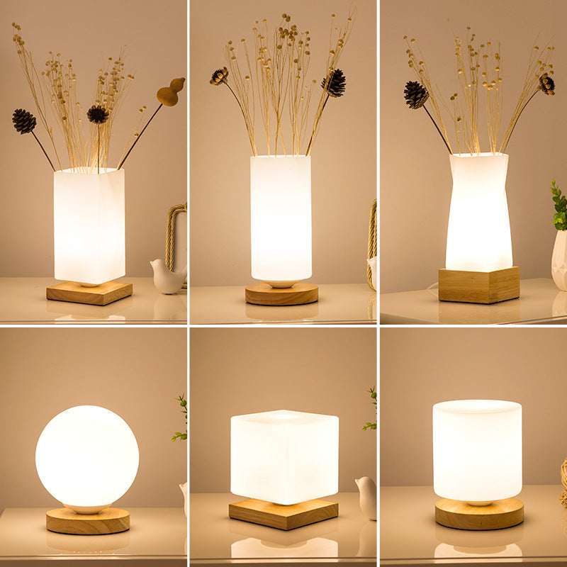 Simple Modern Living Room Study Decorative Solid Wood Table Lamp