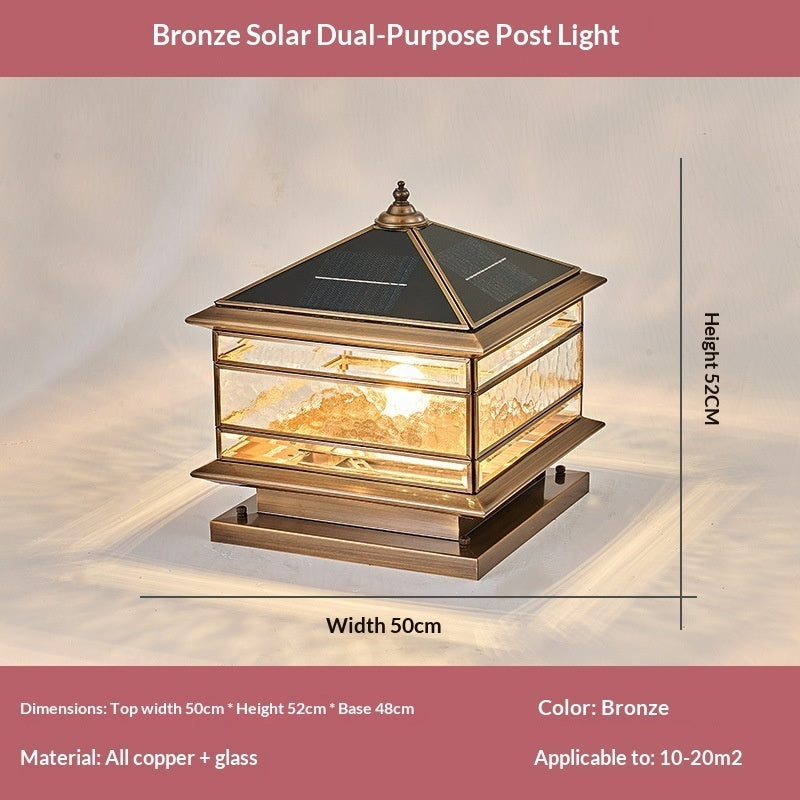 Lampe extérieure étanche à l'énergie solaire avec une base de colonnes