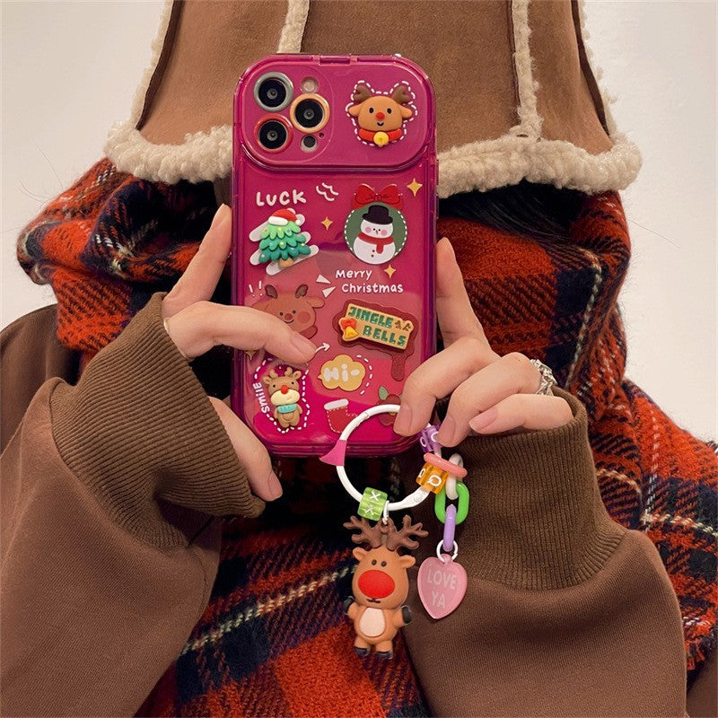 Boîtier de téléphone pendentif de poupée Stéréo de Noël en plastique