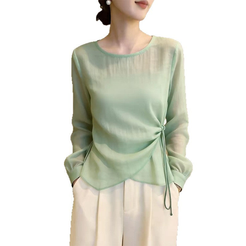 Dentelle-up, taille-cintaillement Figurine-flatter Chic Top