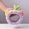 Cartoon Ananas Haricot Sprouts Bague de cheveux de herbage Laver le visage brut des femmes Bandeau de maquillage