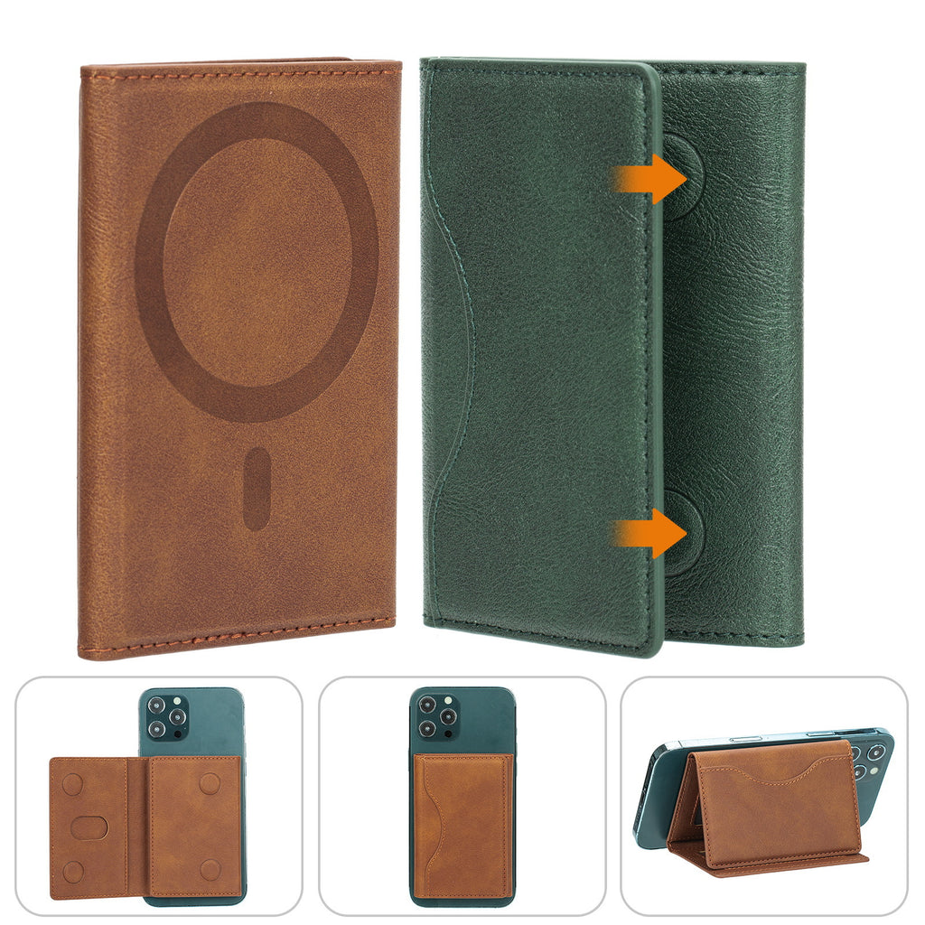 Porte-cartes magnétiques triples en cuir