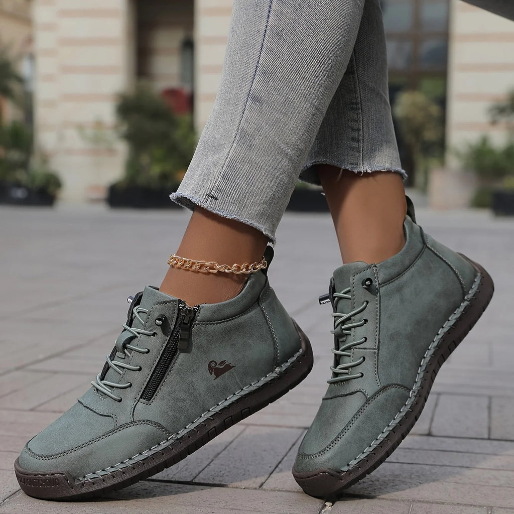 Chaussures femmes cousues à la main Soft Sole Plat Casual