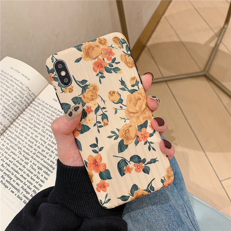 Fashionable et simple cas de téléphone à fleurs française