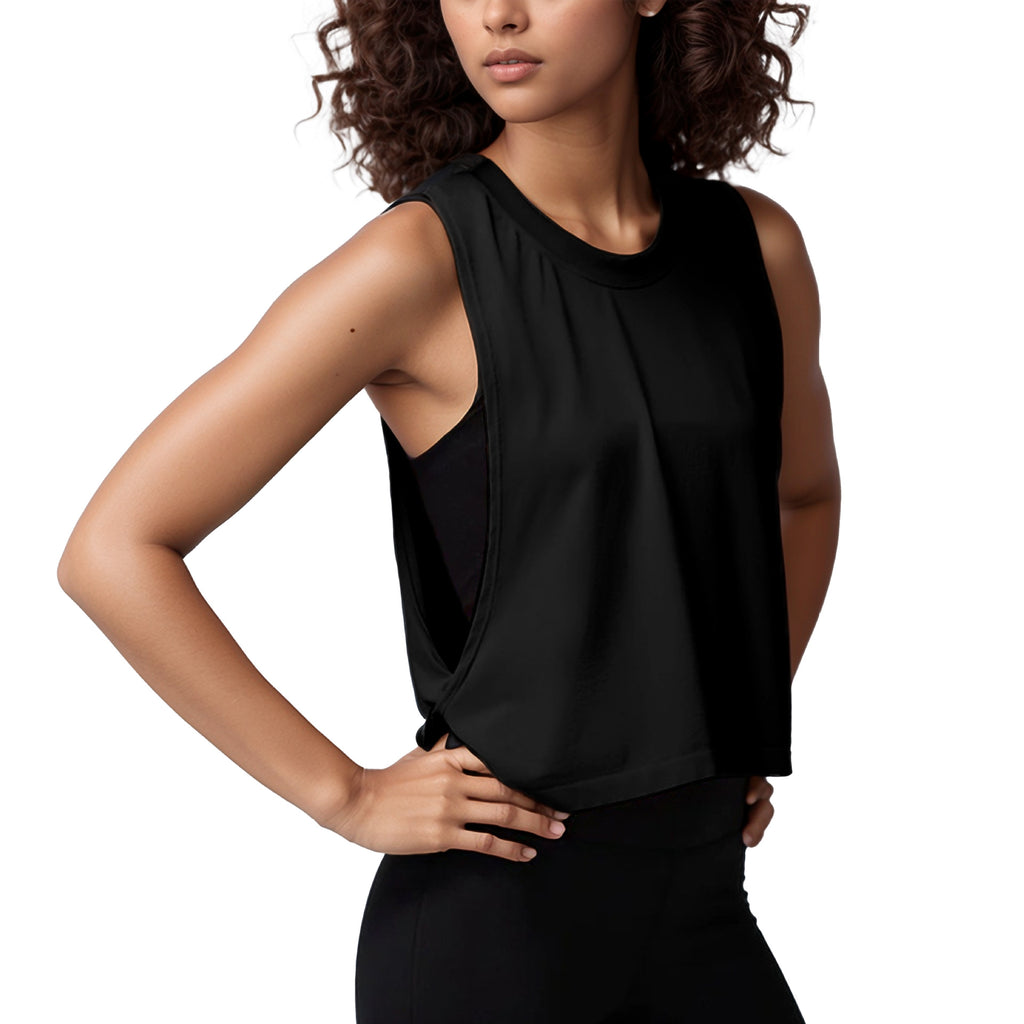 Loose Sleeveless Blouse Sports Veste d'été pour femmes Clo de course respirant léger