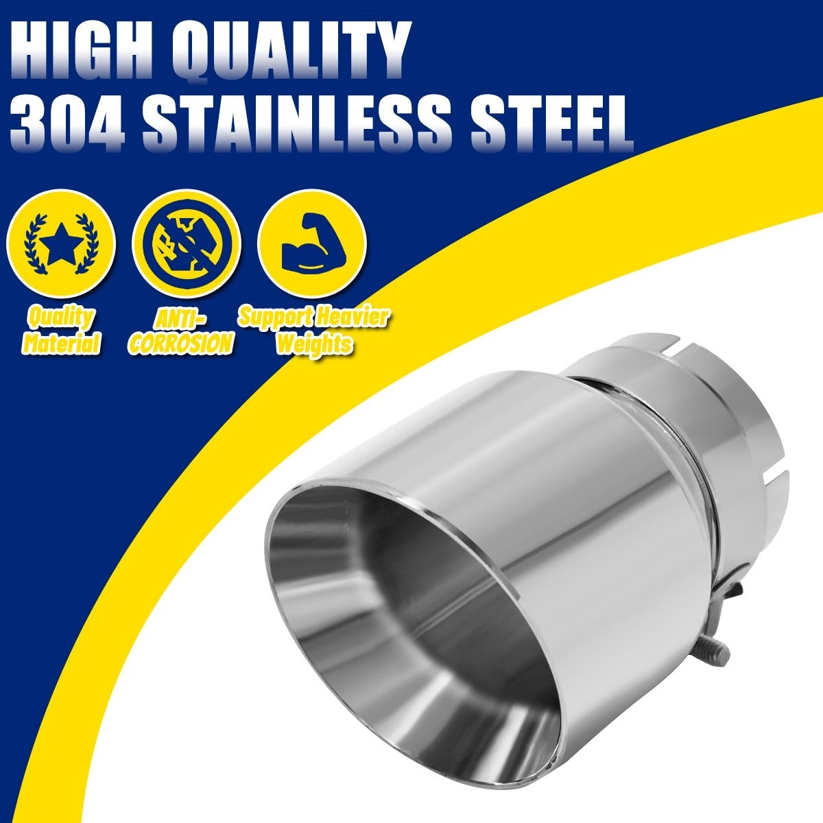 3''Inlet 4''Outlet Tailpipe Conseil d'échappement Tuyau d'échappement en acier inoxydable poli