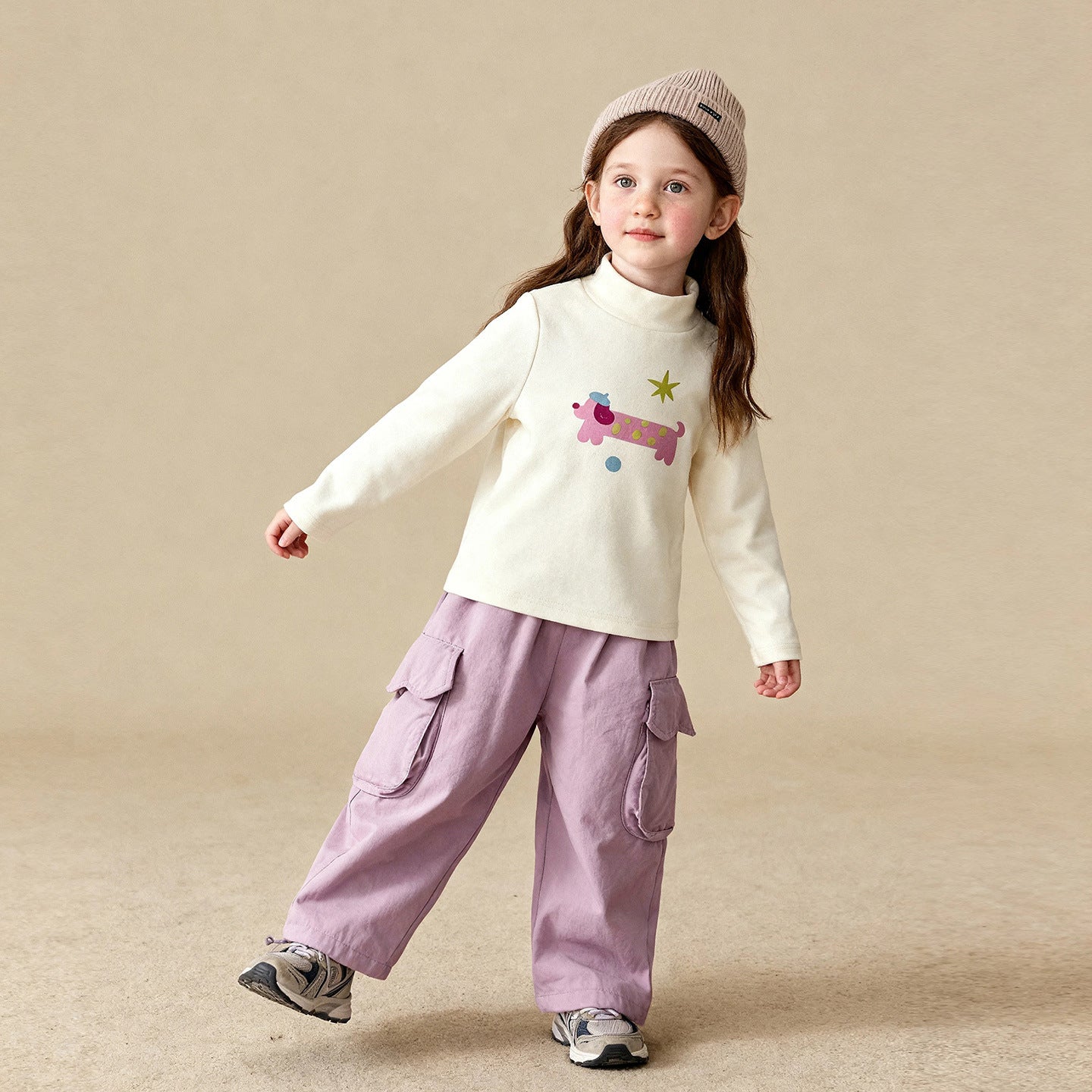 Pantalons de travail pour enfants à deux manches en polaire