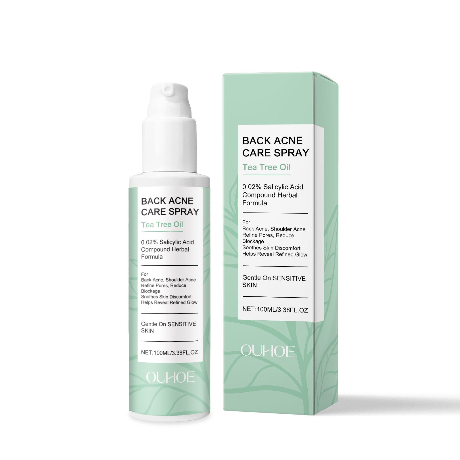 Spray hydratant doux pour le dos du corps avec des ingrédients apaisants