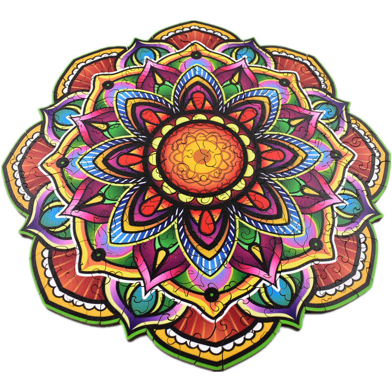 Mandala Puzzle en bois irrégulier