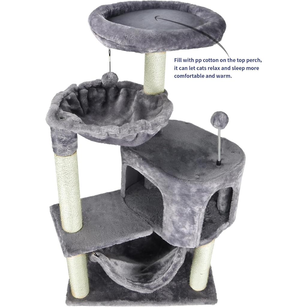Arbre de chat avec Condo de chat et grand hamac