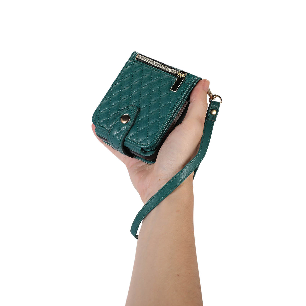 Étui en cuir plongeant sur une épaule couverture de téléphone zipper sac Flip