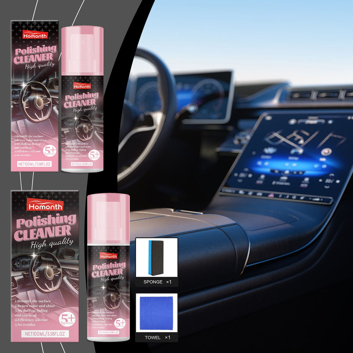 HOMONTH Kit d'entretien intérieur de la tige d'auto