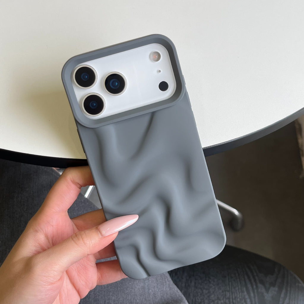 Creative Versatile Solid Couleur Irrégulier Wave Pattern Phone Case