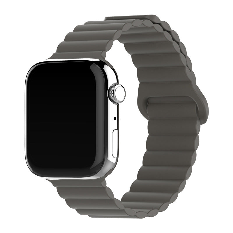 Bracelet de montre à boucle magnétique en silicone bicolore