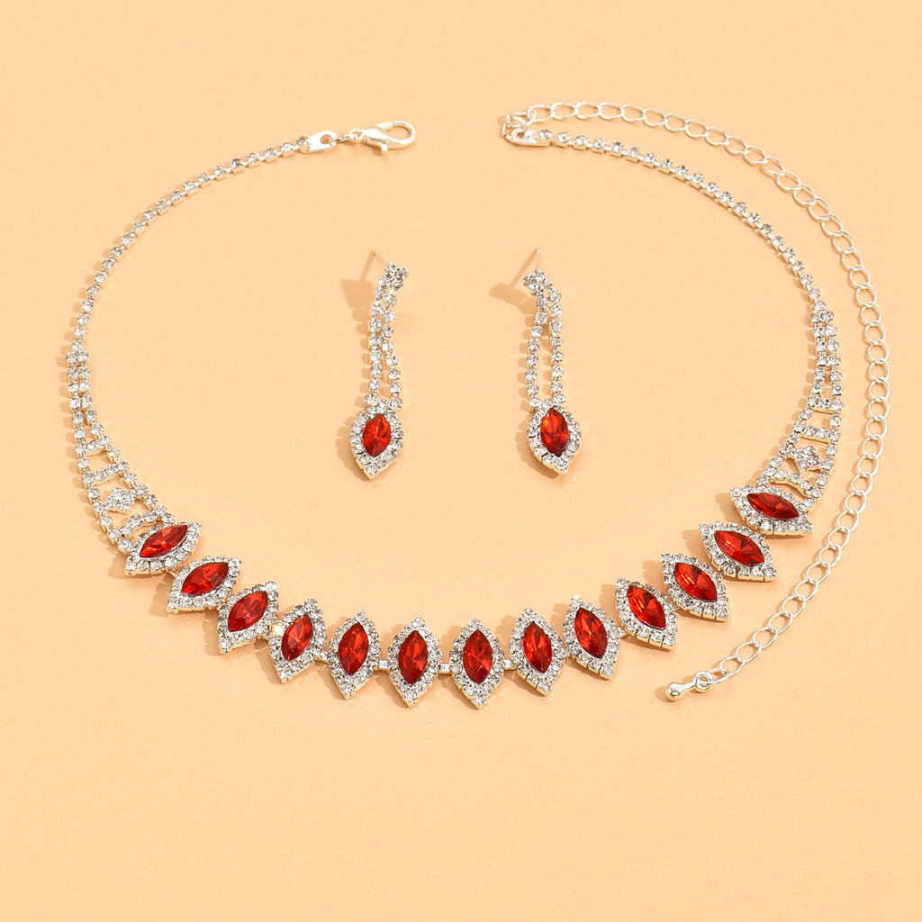 Ensemble de bijoux de mariée en cristal haut de gamme pour femmes