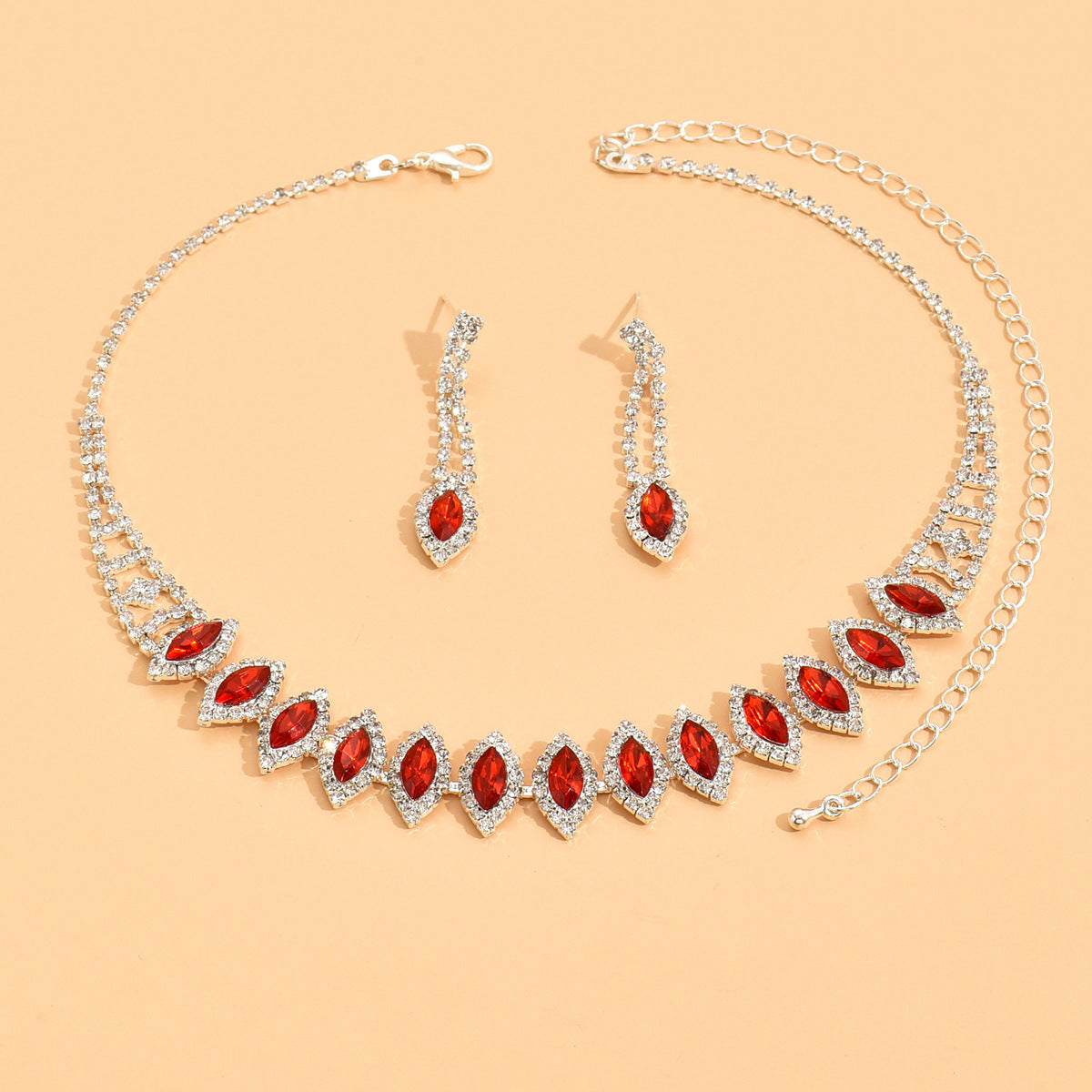 Ensemble de bijoux de mariée en cristal haut de gamme pour femmes