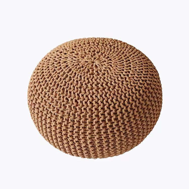 Couvercle de coussin de boule de décoration ottomane simple rond tissé à la main