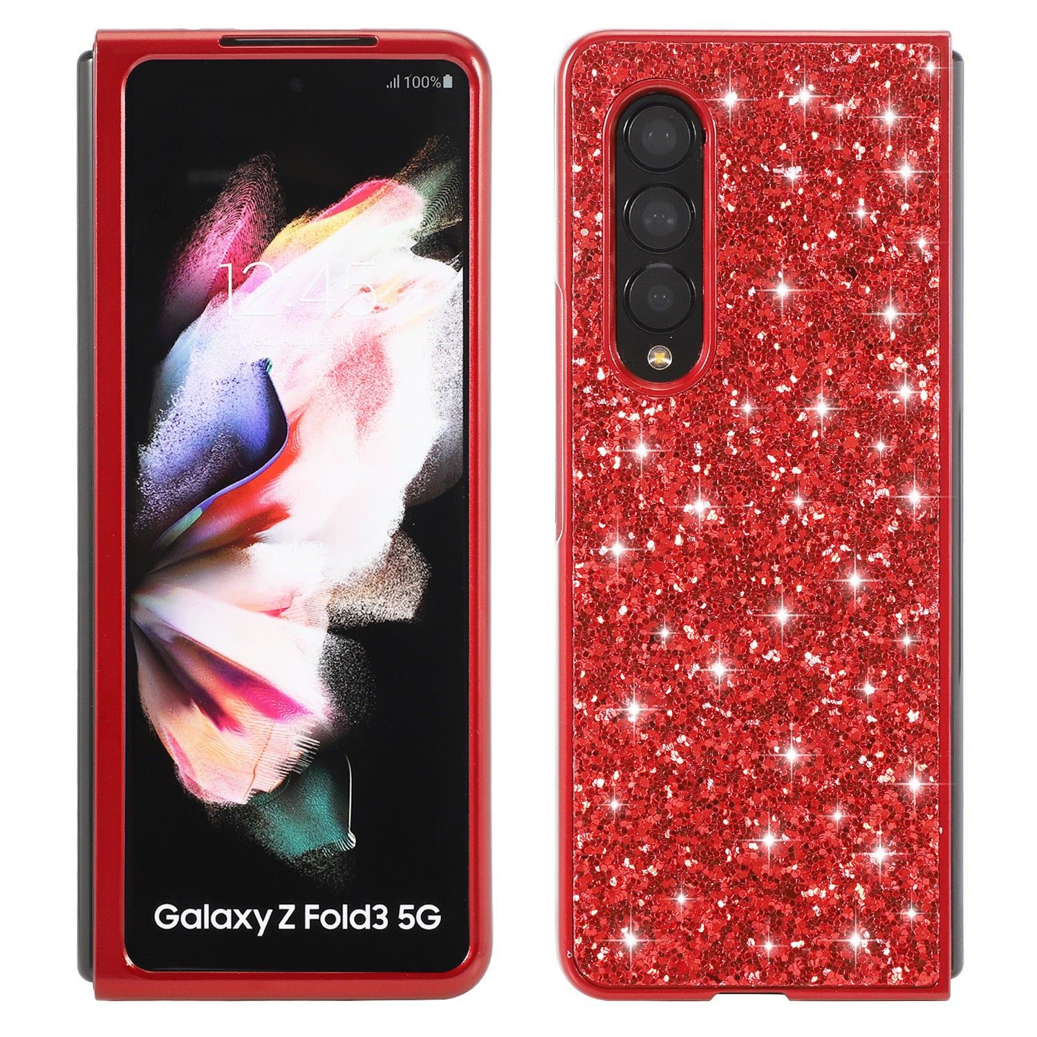 Électroplaquage de paillettes en poudre mijotant pliant shell phone Case