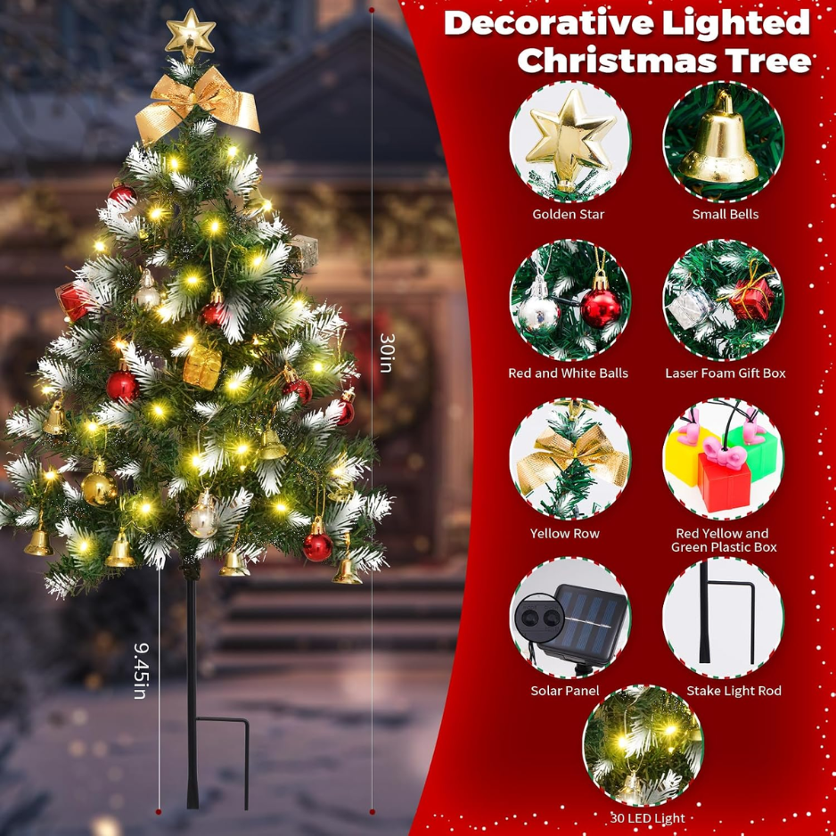 Mini lumières solaires d'arbre de Noël