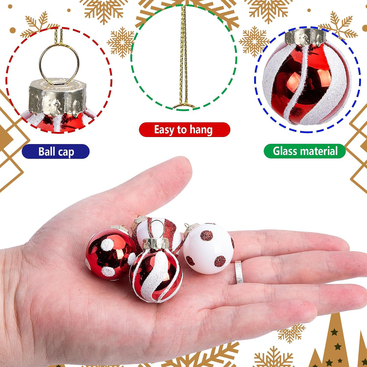 Ornements de boules de Noël 24 unités