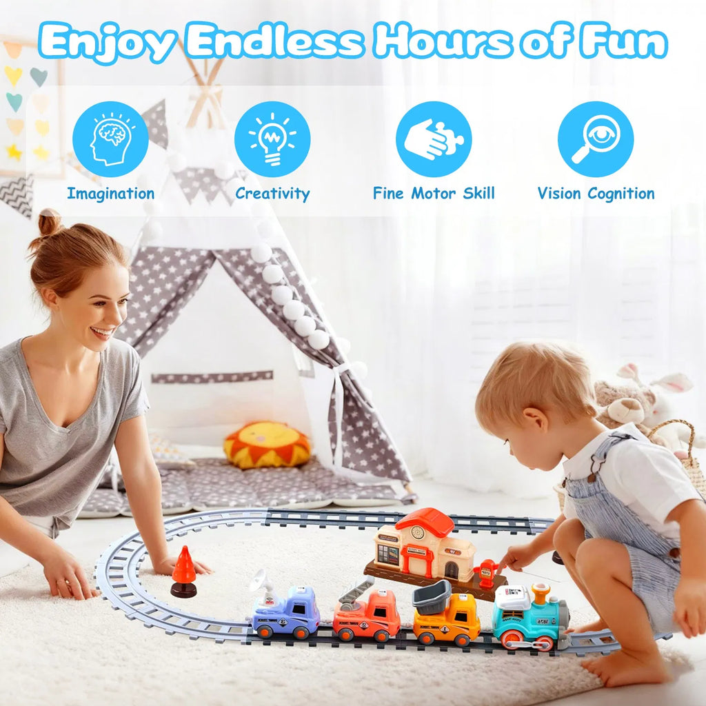 Ensemble de train électrique pour enfants avec télécommande - Jeu immersif avec sons de train authentiques