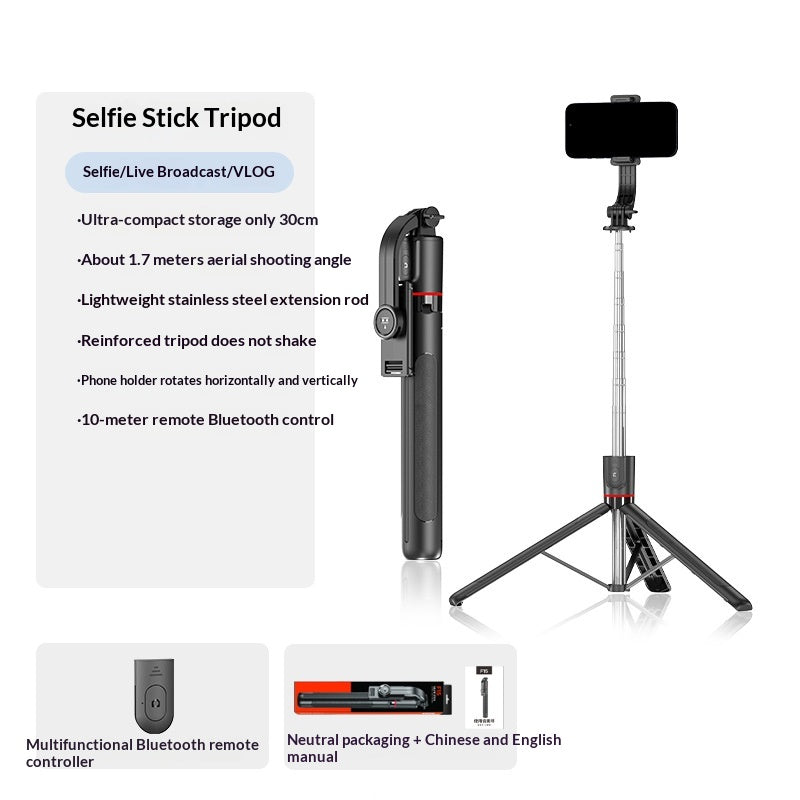 Stabilized extensible Selfie Stick avec Bluetooth Remote pour les photos et le streaming en direct