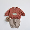 Sweatshirt de dessin animé coréen pour enfants Dinosaur