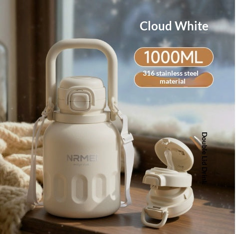 Bouteille d'eau de paille de grande capacité avec isolation