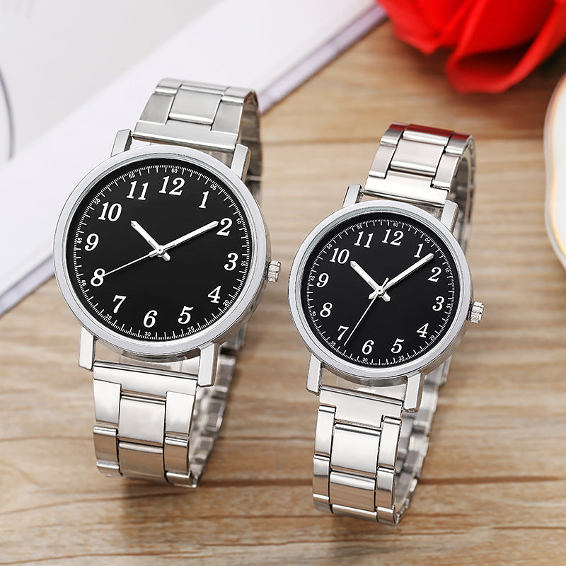 Montre Quartz de ceinture en acier simple pour homme et femme