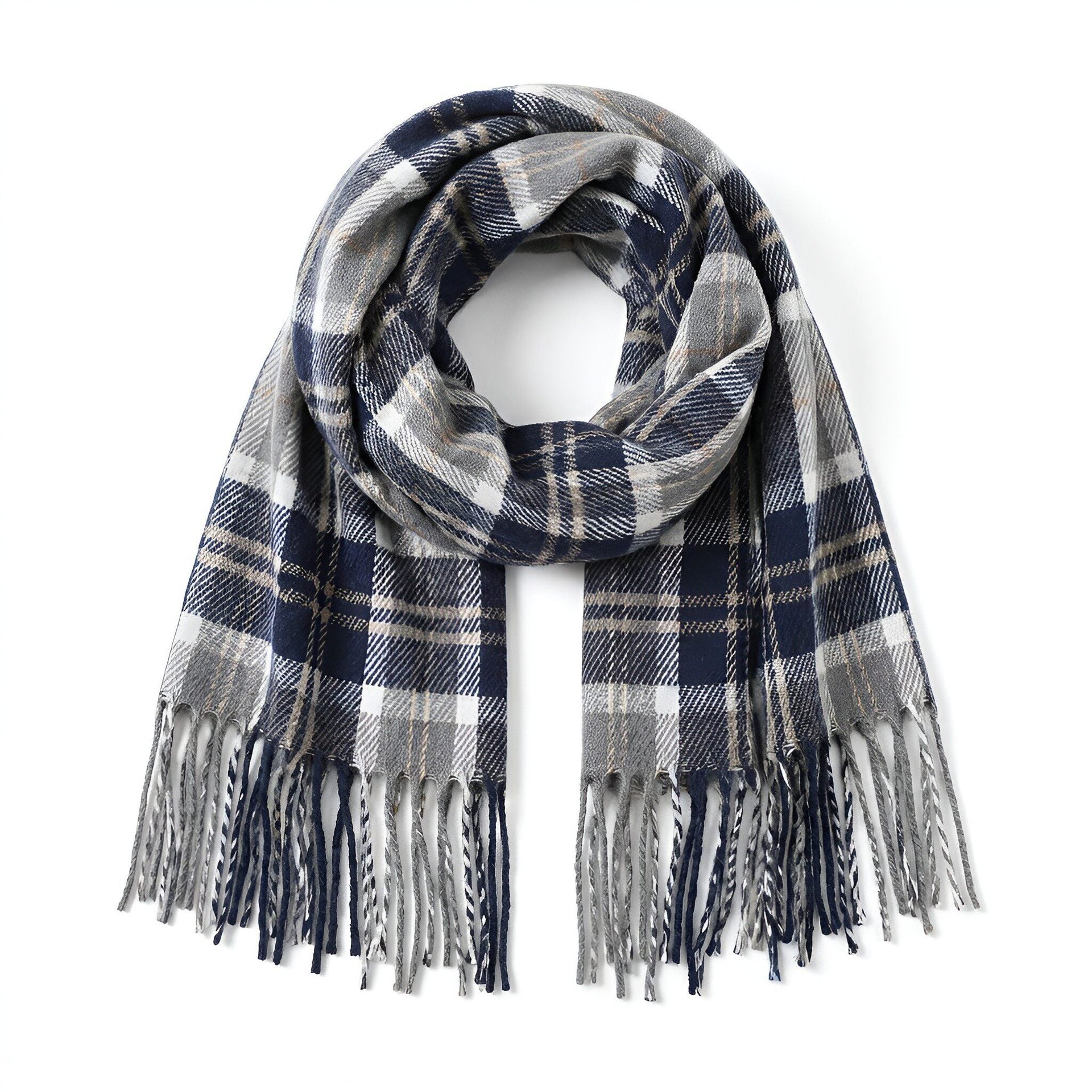 Homme et femme de style britannique Couple écharpe avec grand motif de plaid