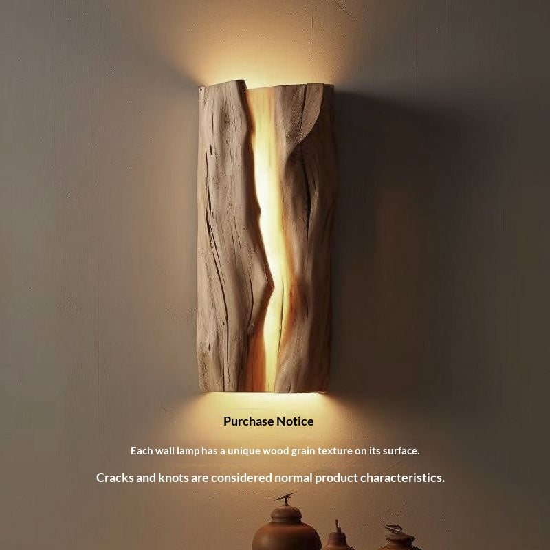 Lampe murale en bois massif Chambre à coucher en bois