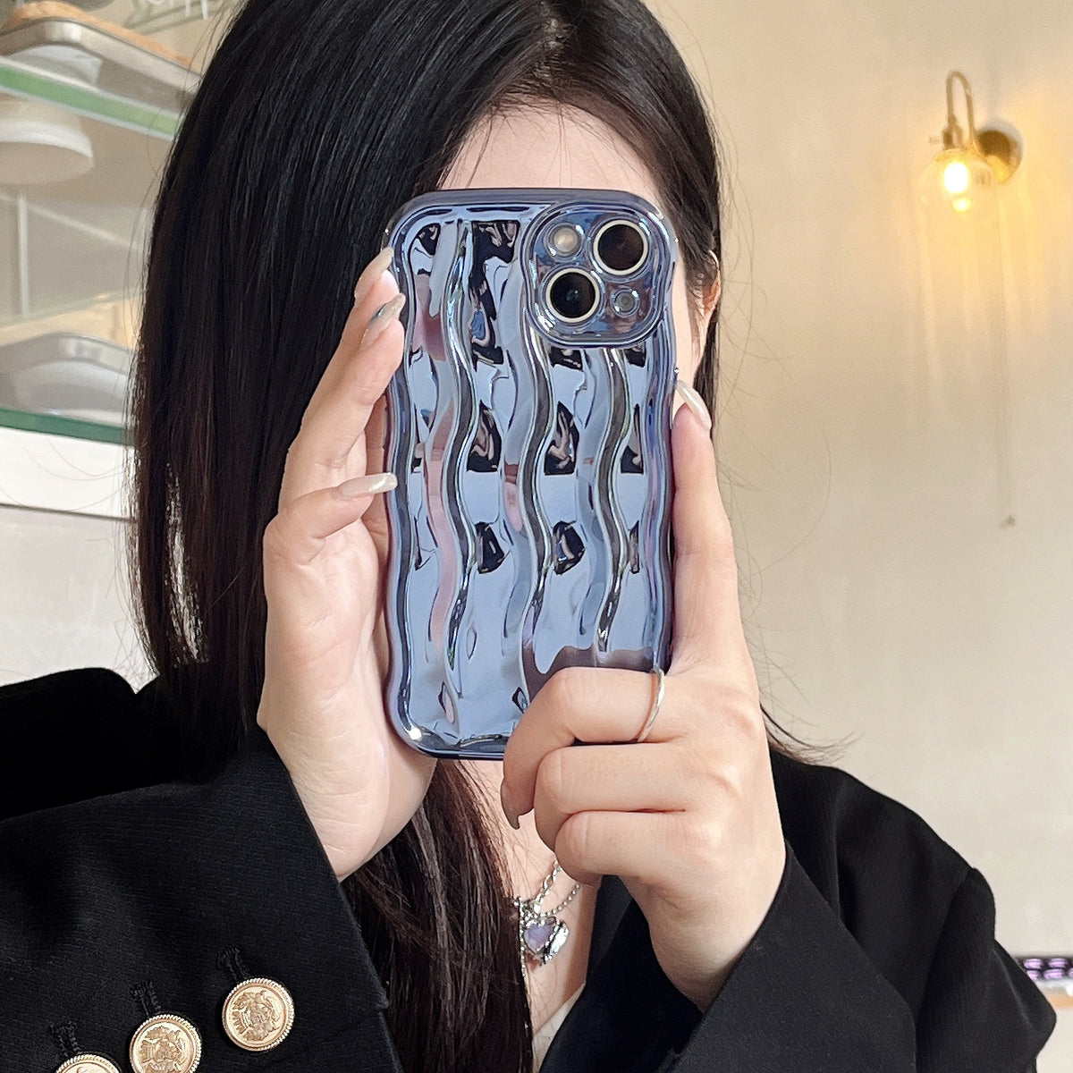 Électroplaquage de l'eau Ripple approprié Case de téléphone couleur solide