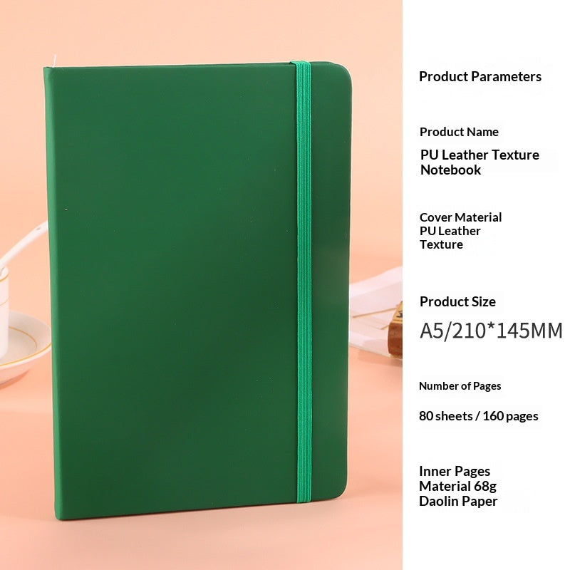 Carnet de notes de couleur solide en Strapper A5