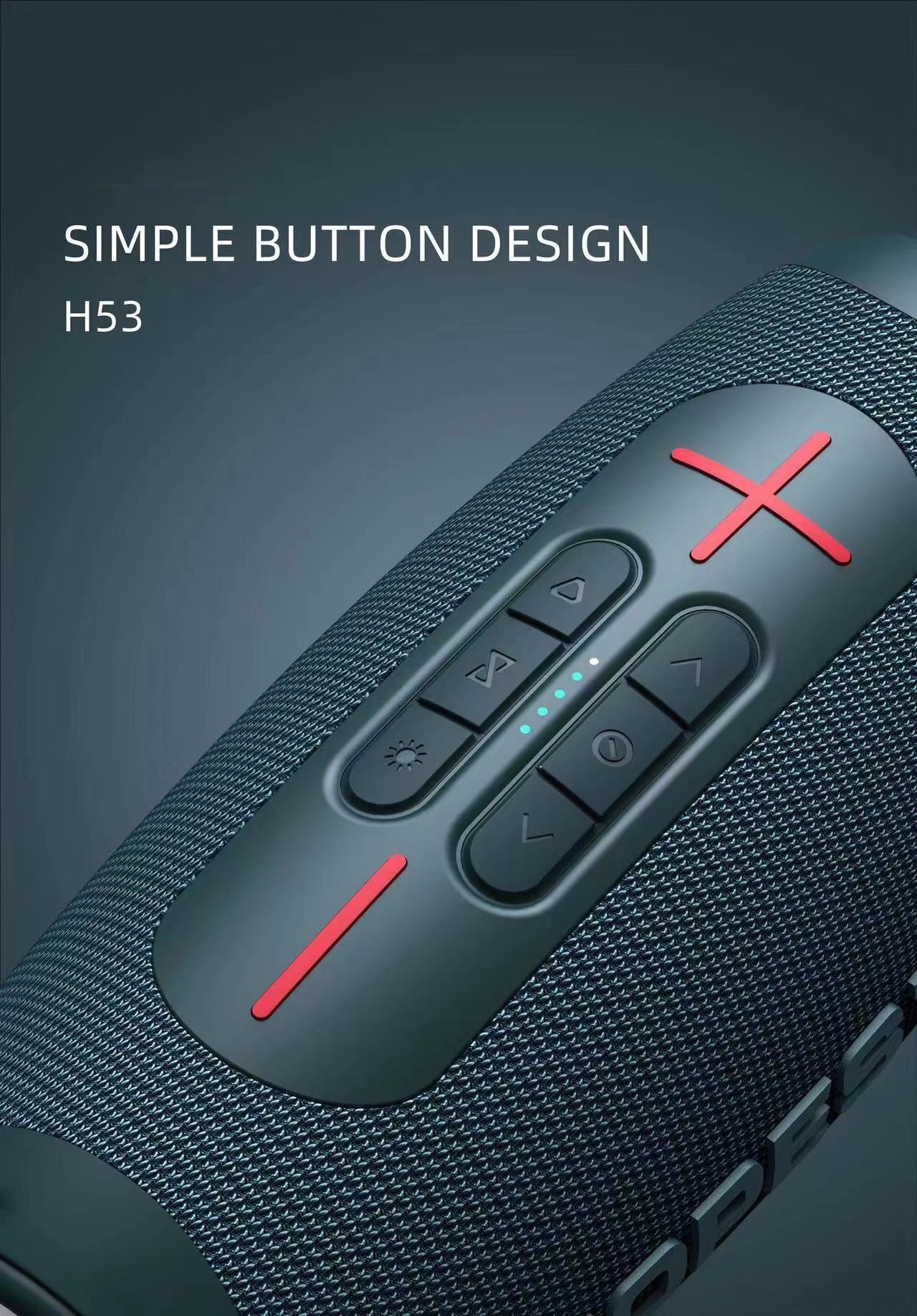 H53 Haut-parleur Bluetooth sans fil étanche Portable Outdoor Rugby Portable Haute Puissance Doubl